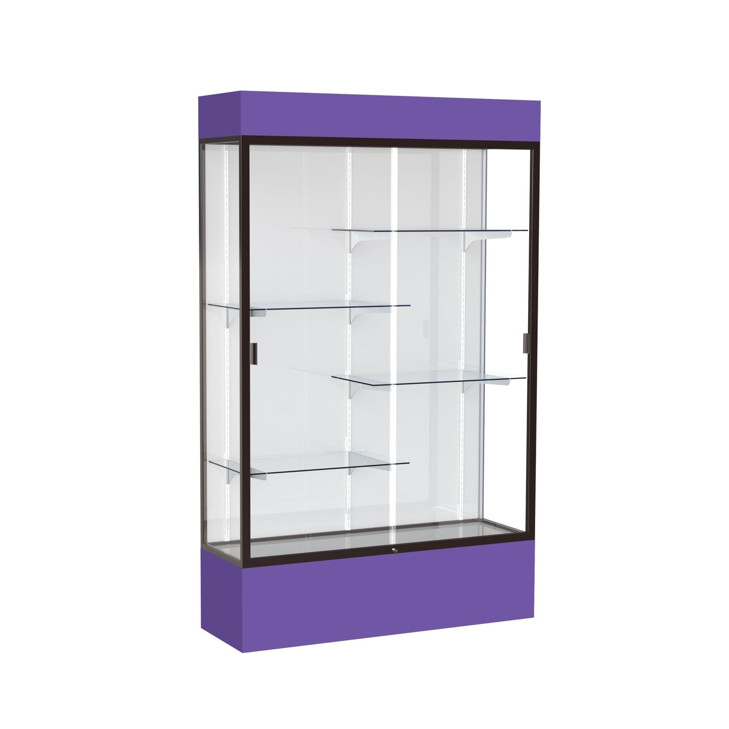 Ghent Spirit Floor Display Case Lighted, Aluminum Frame, 80"H x 48"W x 16"D - Waddell Display Collection (GHE - 3174XX - XX - XX) - SchoolOutlet