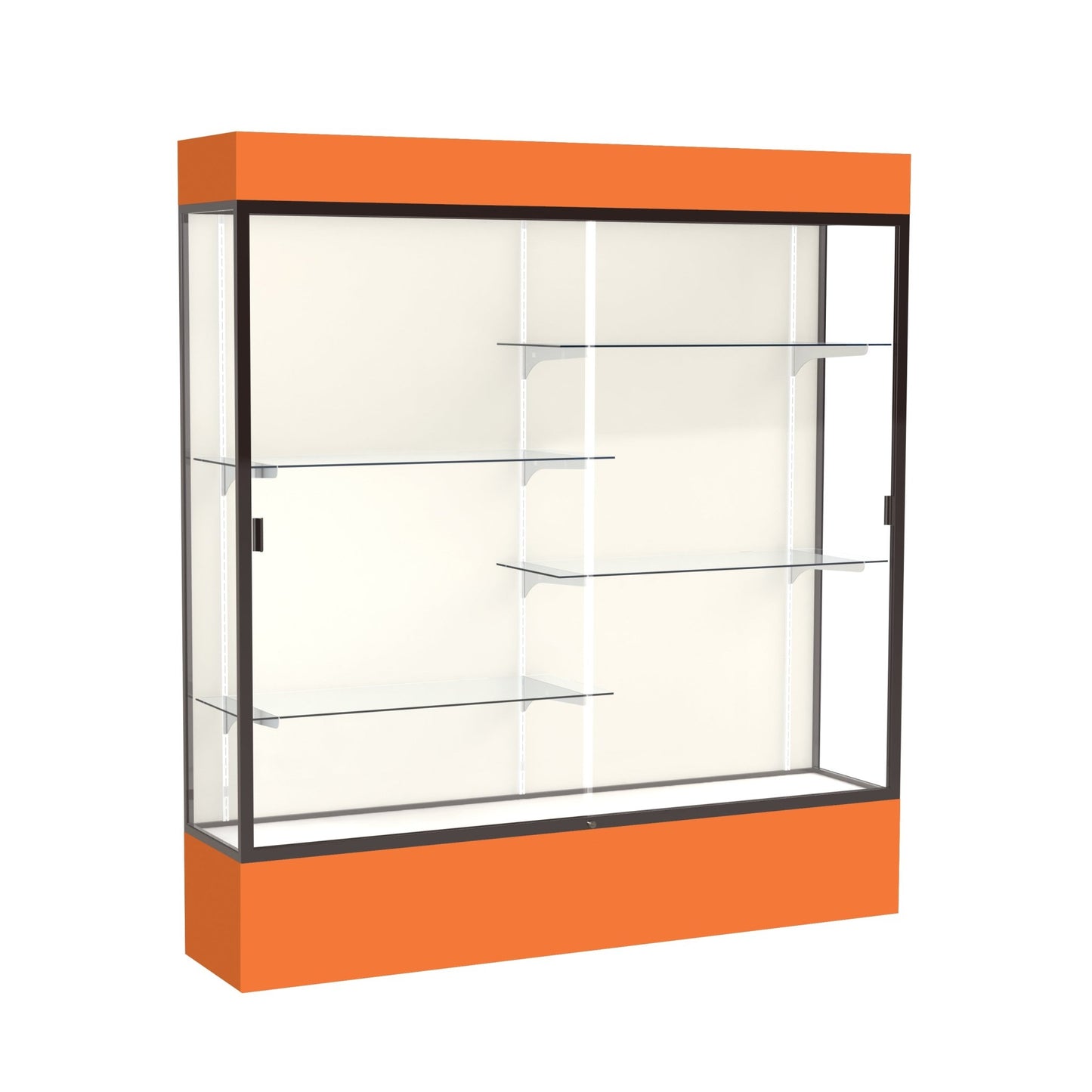 Ghent Spirit Floor Display Case Lighted, Aluminum Frame, 80"H x 72"W x 16"D - Waddell Display Collection (GHE - 3176XX - XX - XX) - SchoolOutlet