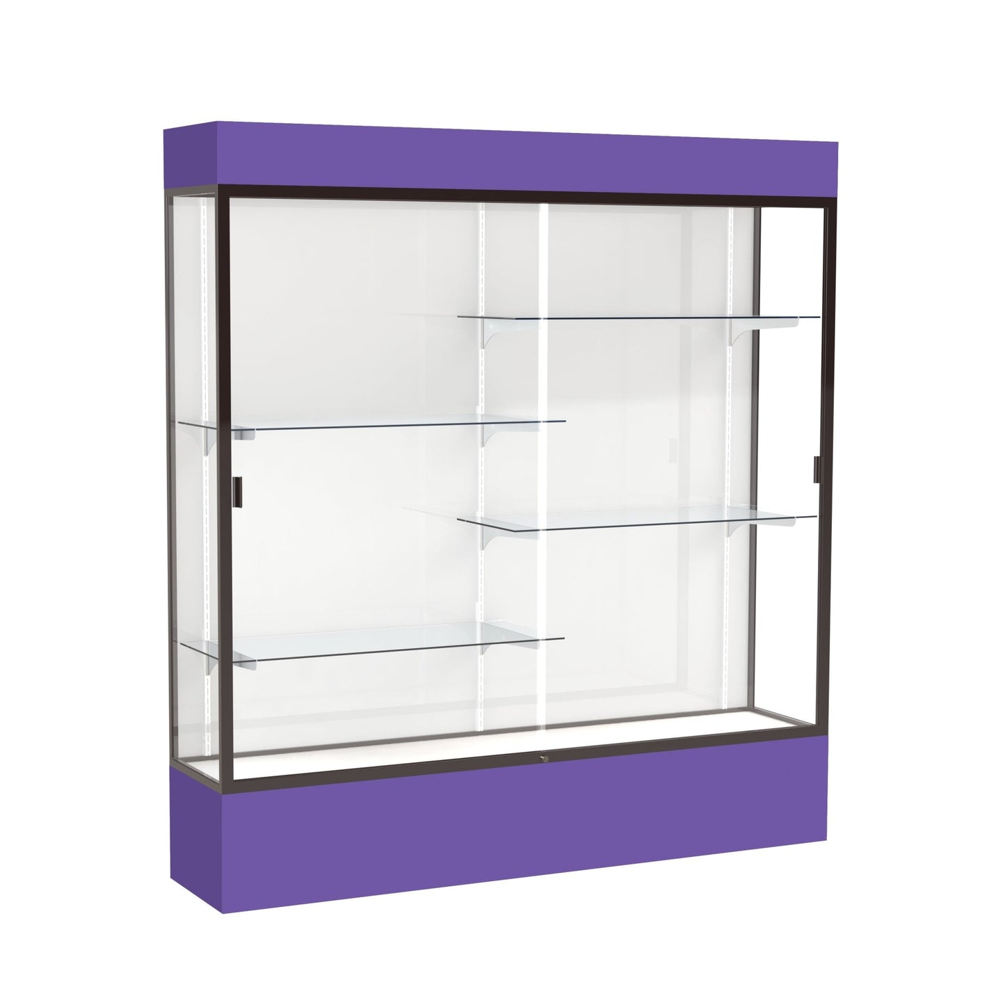 Ghent Spirit Floor Display Case Lighted, Aluminum Frame, 80"H x 72"W x 16"D - Waddell Display Collection (GHE - 3176XX - XX - XX) - SchoolOutlet