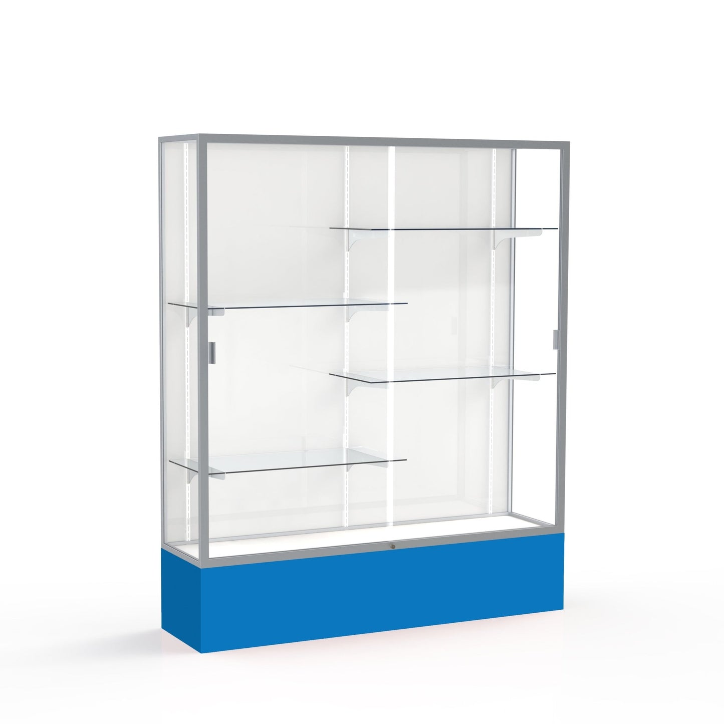 Ghent Spirit Floor Display Case, Unlighted, Aluminum Frame, 72"H x 60"W x 16"D - Waddell Display Collection (GHE - 375XX - XX - XX) - SchoolOutlet