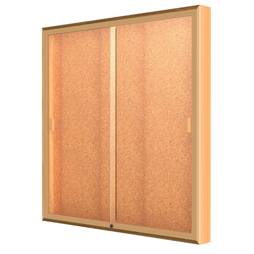 Ghent Legacy Bulletin Board Wall Display Case, Cork Back, Champagne Aluminum Frame, 48"H x 48"W x 4"D (GHE - 88 - 4848CK - GD) - SchoolOutlet