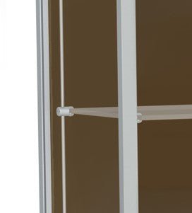 Ghent Edge Floor Display Case Lighted 6"H Laminate Base Finish, Aluminum Frame - 76"H x 48"W x 20"D (92LFXX) - SchoolOutlet