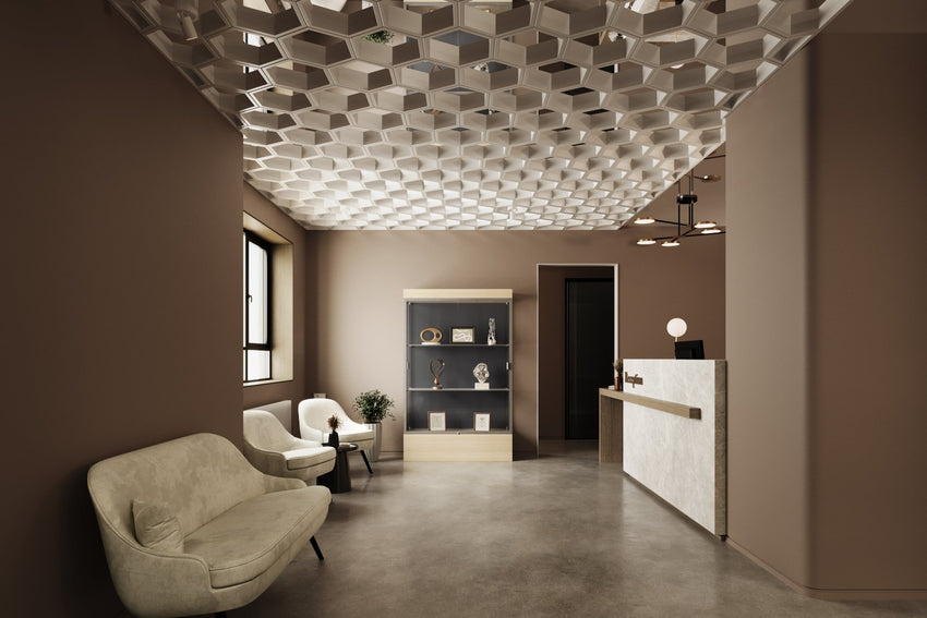 Ghent Edge Floor Display Case Lighted 12"H Laminate Base Finish, Aluminum Frame - 76"H x 48"W x 20"D (94LFXX) - SchoolOutlet