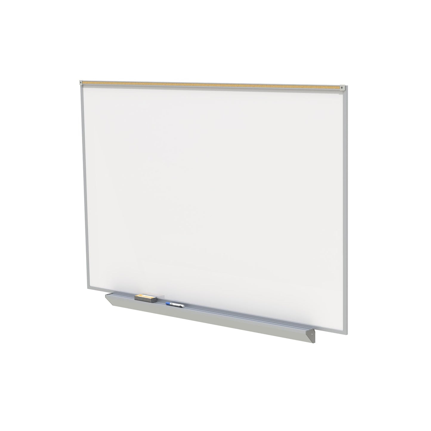 Ghent M1 Porcelain Magnetic Whiteboard, Aluminum Frame, Box Tray and 1" Maprail, 4'H x 12'W (GHE - A2M412 - M) - SchoolOutlet