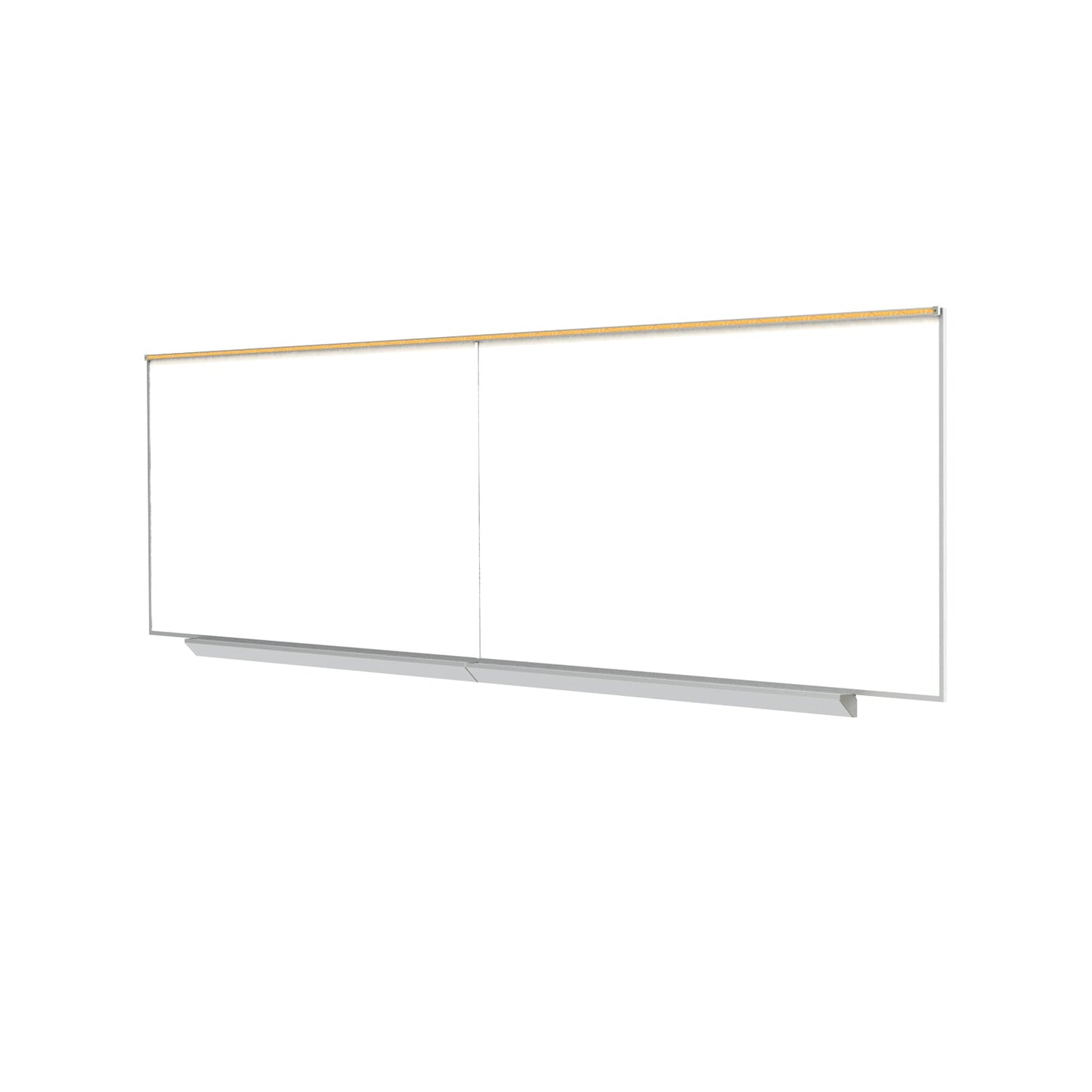 Ghent M1 Porcelain Magnetic Whiteboard, Aluminum Frame, Box Tray and 1" Maprail, 4'H x 16'W - 2 pieces (GHE - A2M416 - M) - SchoolOutlet