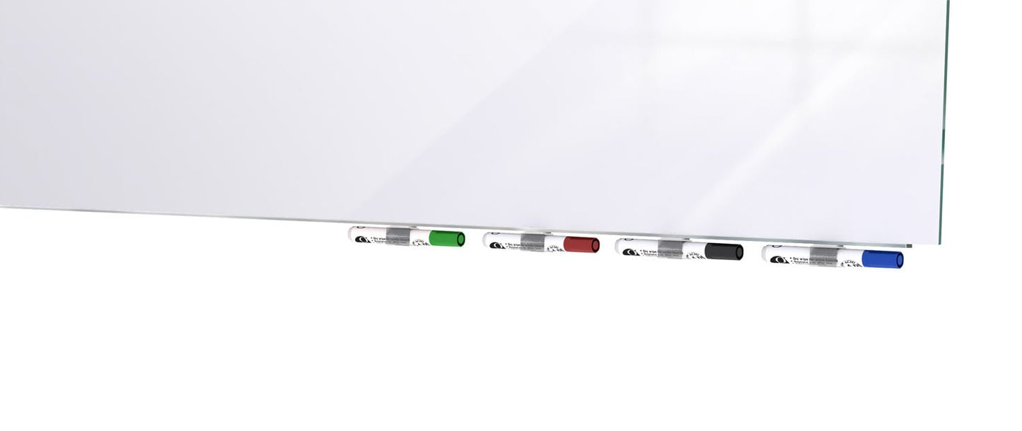 Ghent Aria Low Profile Glassboard, Non - Magnetic, 2'H x 3'W, Horizontal, White (GHE - ARIASN23WH) - SchoolOutlet