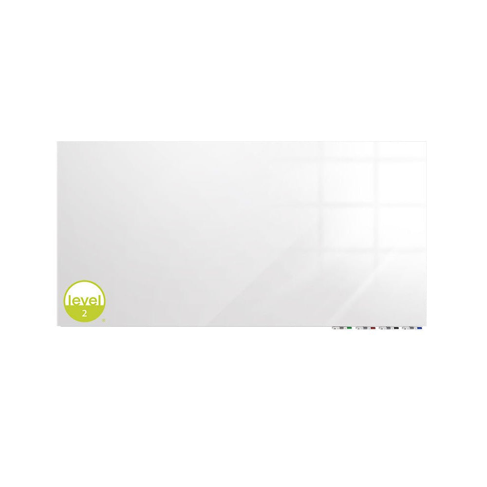 Ghent Aria Low Profile Glassboard, Non - Magnetic, 4'H x 8'W, Horizontal, White (GHE - ARIASN48WH) - SchoolOutlet