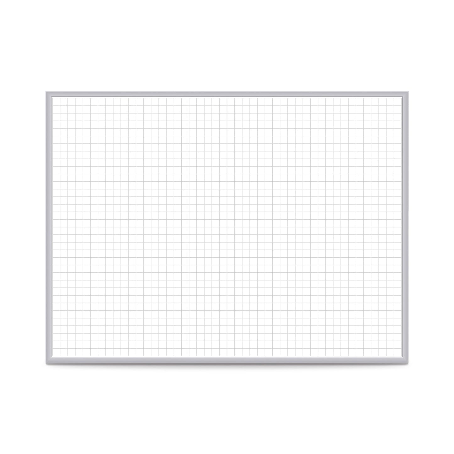 Ghent 1"x1" Grid Whiteboard with Aluminum Frame, Magnetic, 3'H x 4'W (GHE - GRPM321G - 34) - SchoolOutlet