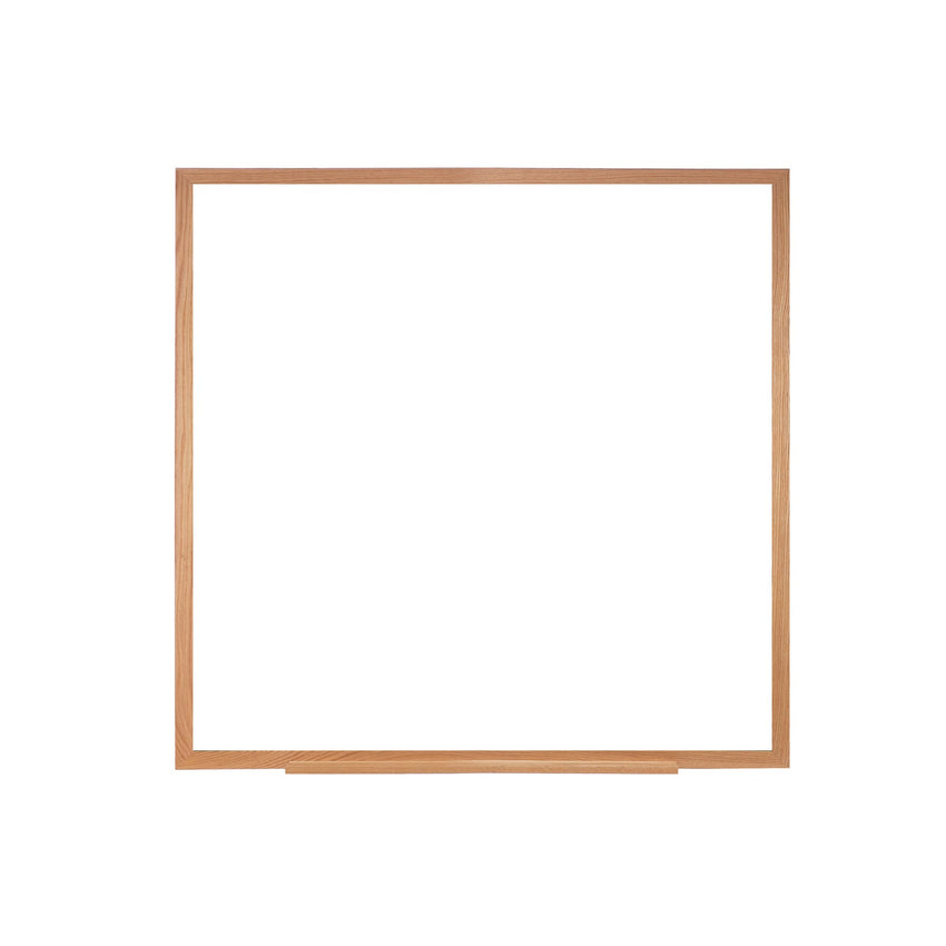 Ghent M1 Porcelain Magnetic Whiteboard, Wood Frame, 4'H x 4'W (GHE - M1W - 44 - 4) - SchoolOutlet