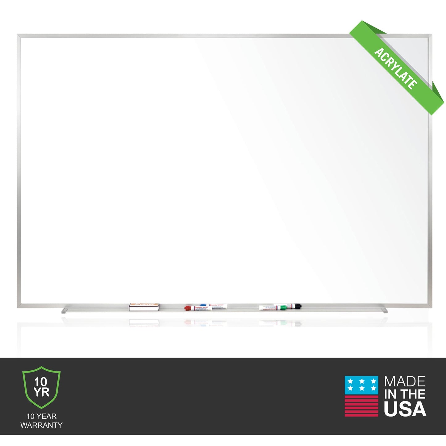 Ghent M2 Non - Magnetic Whiteboard, Aluminum Frame, 18"H x 24"W (GHE - M2 - 18 - 1) - SchoolOutlet