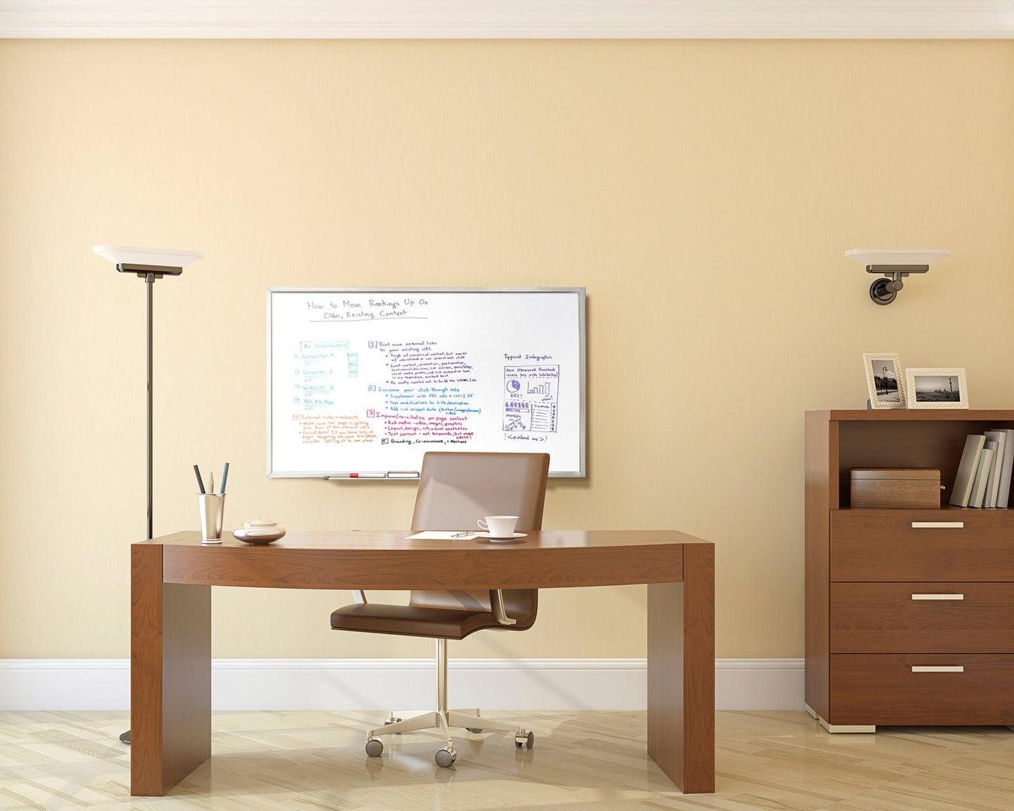 Ghent M2 Non - Magnetic Whiteboard, Aluminum Frame, 4'H x 7' 4"W (GHE - M2 - 47 - 4) - SchoolOutlet