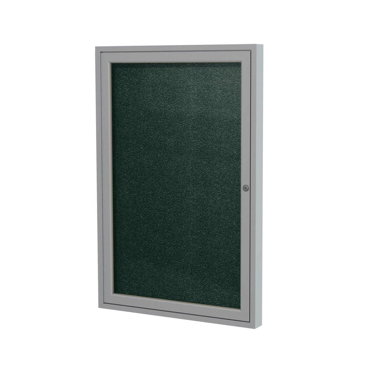 Ghent Indoor/Outdoor Enclosed Vinyl Bulletin Board, Satin Aluminum Frame, 3'H x 2'W, 1 Door (GHE - PA13624VX - XXX) - SchoolOutlet