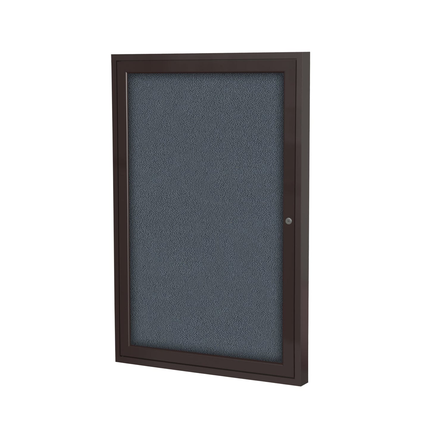 Ghent 1 Door Enclosed Fabric Bulletin Board, Bronze Aluminum Frame, 3'H x 2'W (GHE - PB13624F - XX) - SchoolOutlet