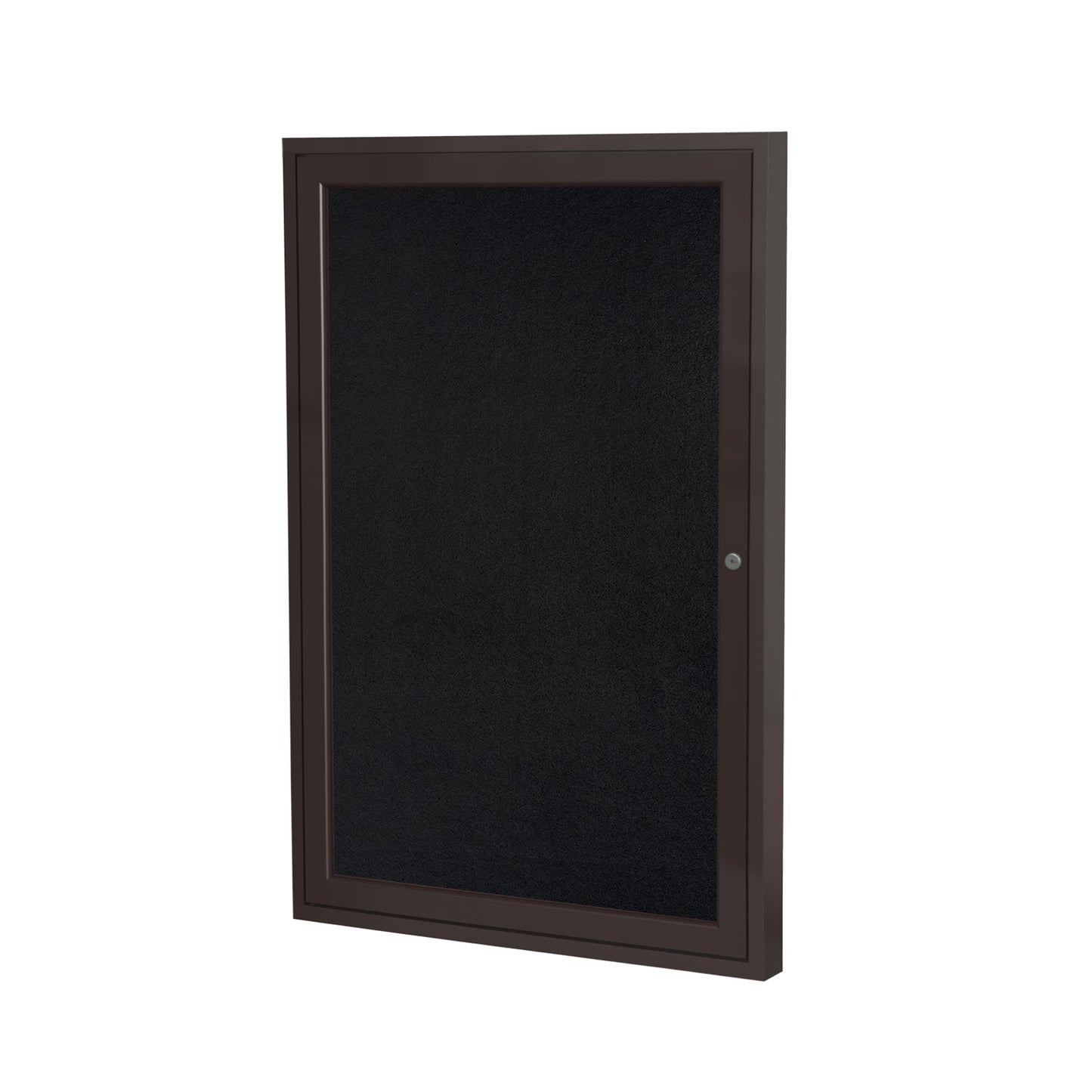 Ghent 1 Door Enclosed Recycled Rubber Bulletin Board, Bronze Aluminum Frame, 3'H x 2'W (GHE - PB13624TR - XX) - SchoolOutlet