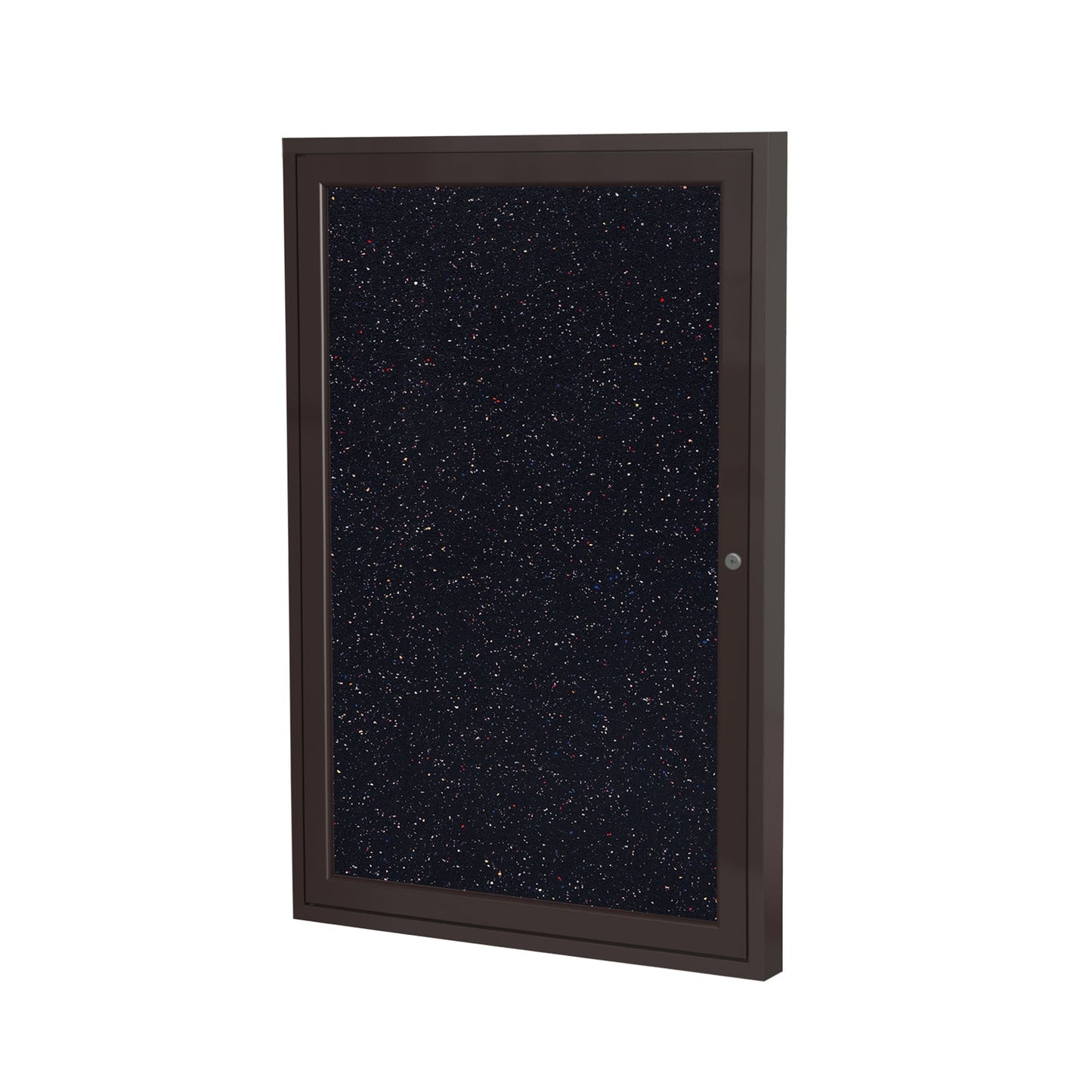 Ghent 1 Door Enclosed Recycled Rubber Bulletin Board, Bronze Aluminum Frame, 3'H x 2'W (GHE - PB13624TR - XX) - SchoolOutlet