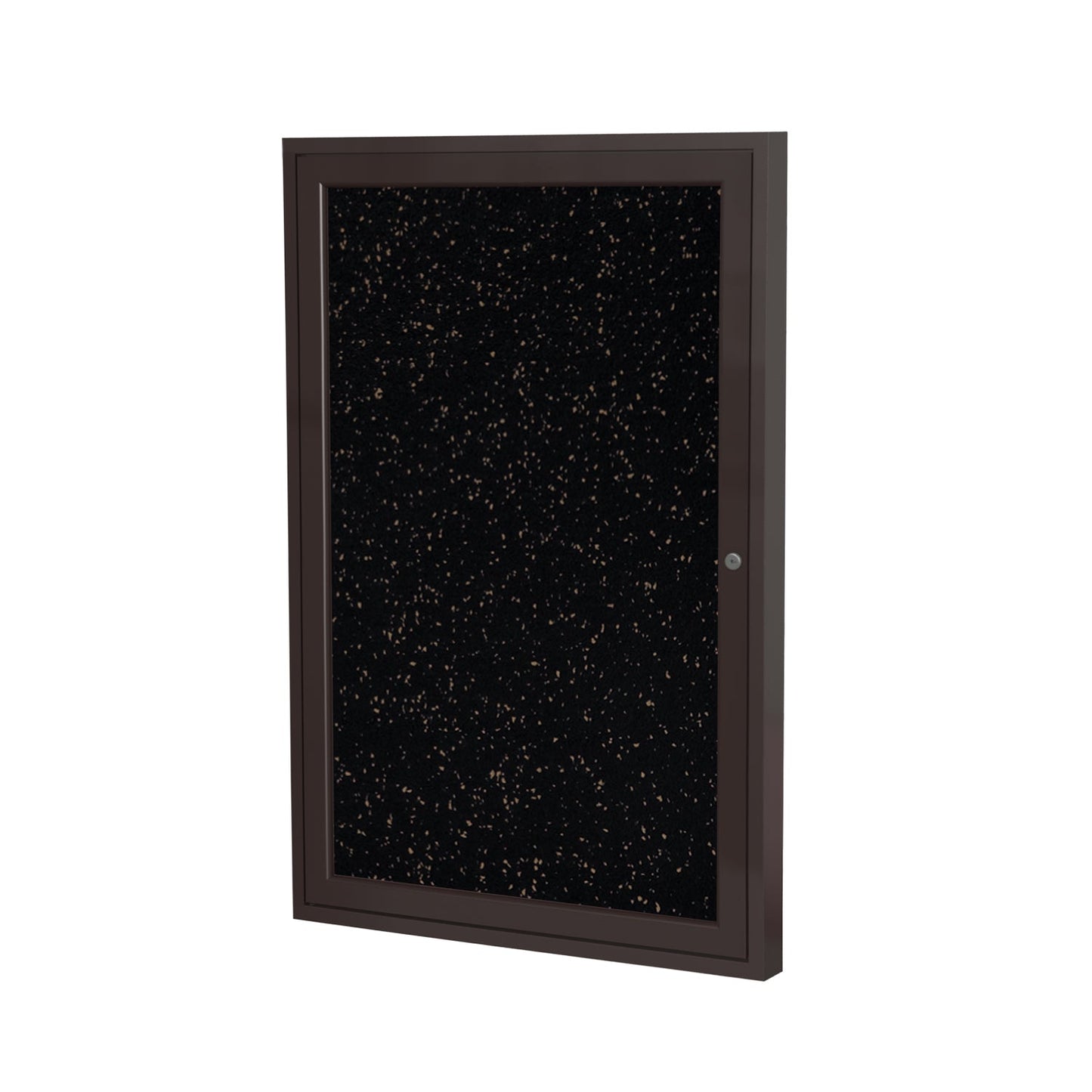 Ghent 1 Door Enclosed Recycled Rubber Bulletin Board, Bronze Aluminum Frame, 3'H x 2'W (GHE - PB13624TR - XX) - SchoolOutlet
