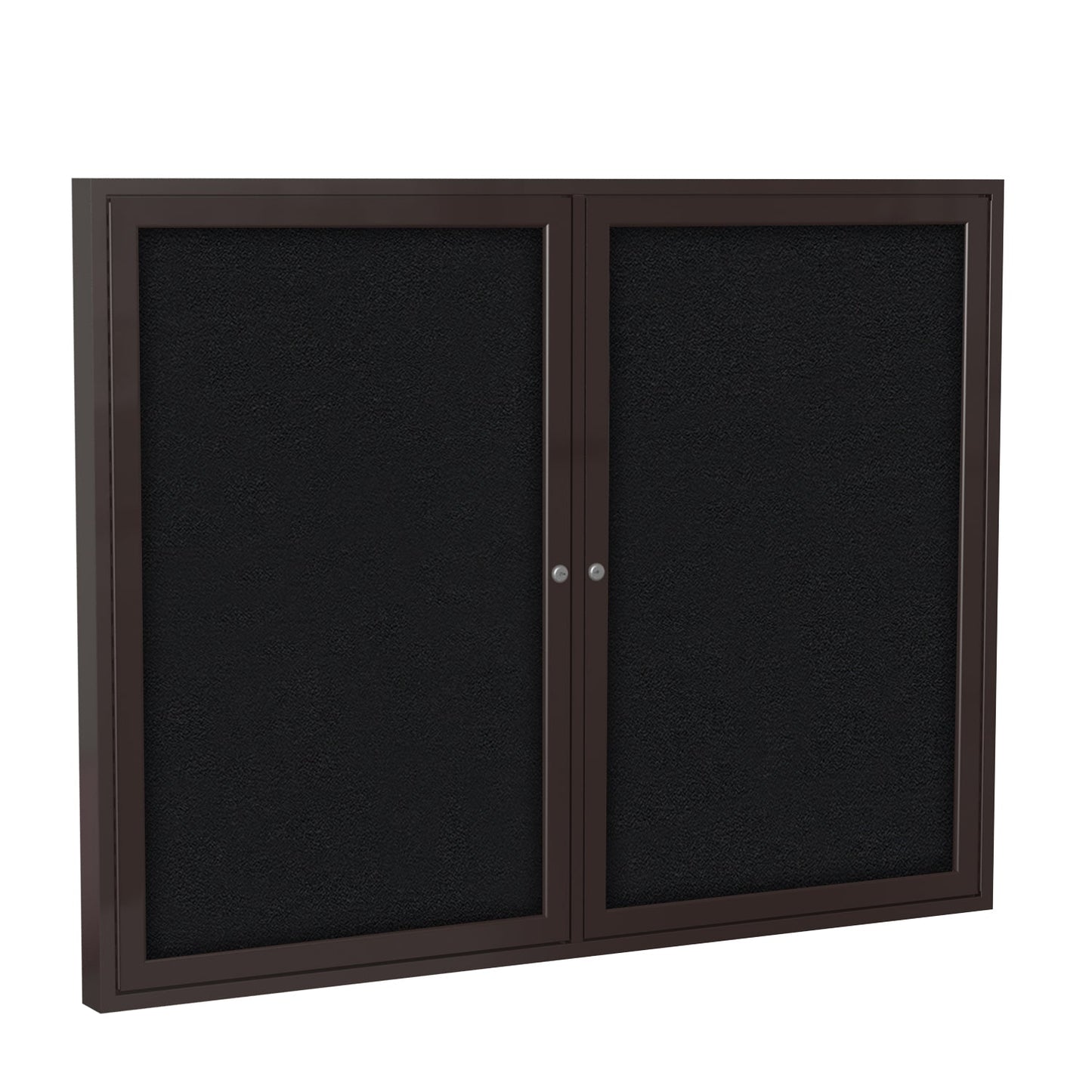 Ghent 2 Door Enclosed Fabric Bulletin Board, Bronze Aluminum Frame, 3'H x 4'W (GHE - PB23648F - XX) - SchoolOutlet