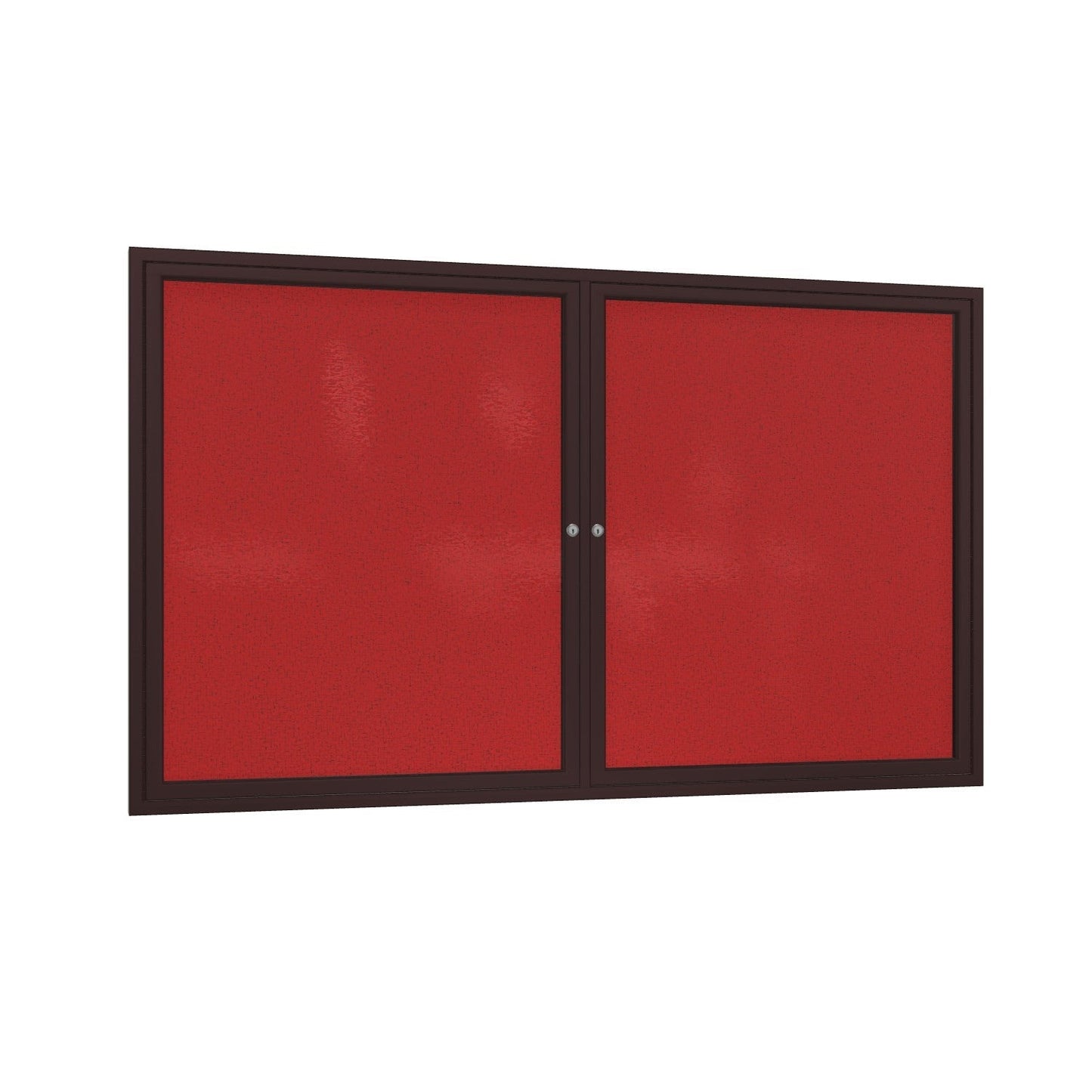 Ghent 2 Door Enclosed Fabric Bulletin Board, Bronze Aluminum Frame, 3'H x 4'W (GHE - PB23648F - XX) - SchoolOutlet
