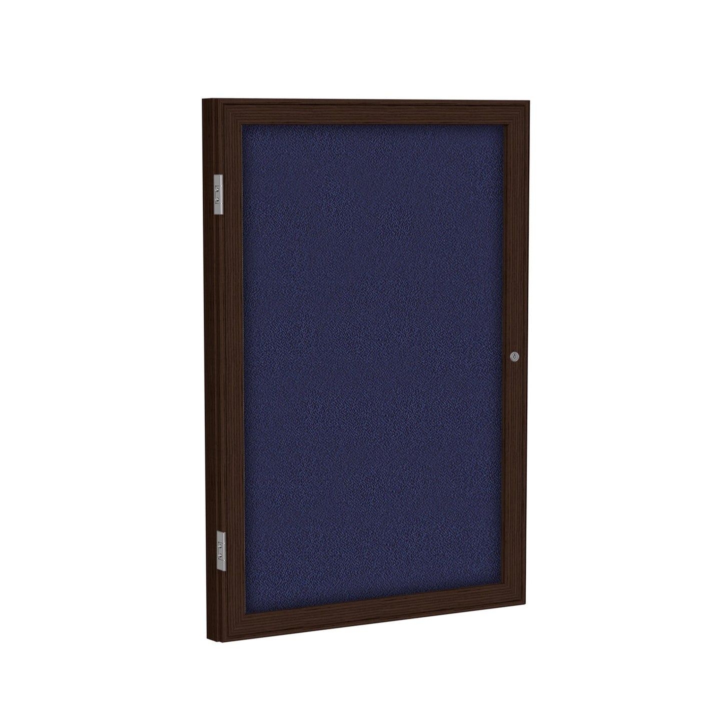 Ghent 1 Door Enclosed Fabric Bulletin Board, Walnut Wood Frame, 3'H x 2'W (GHE - PN13624F - XX) - SchoolOutlet