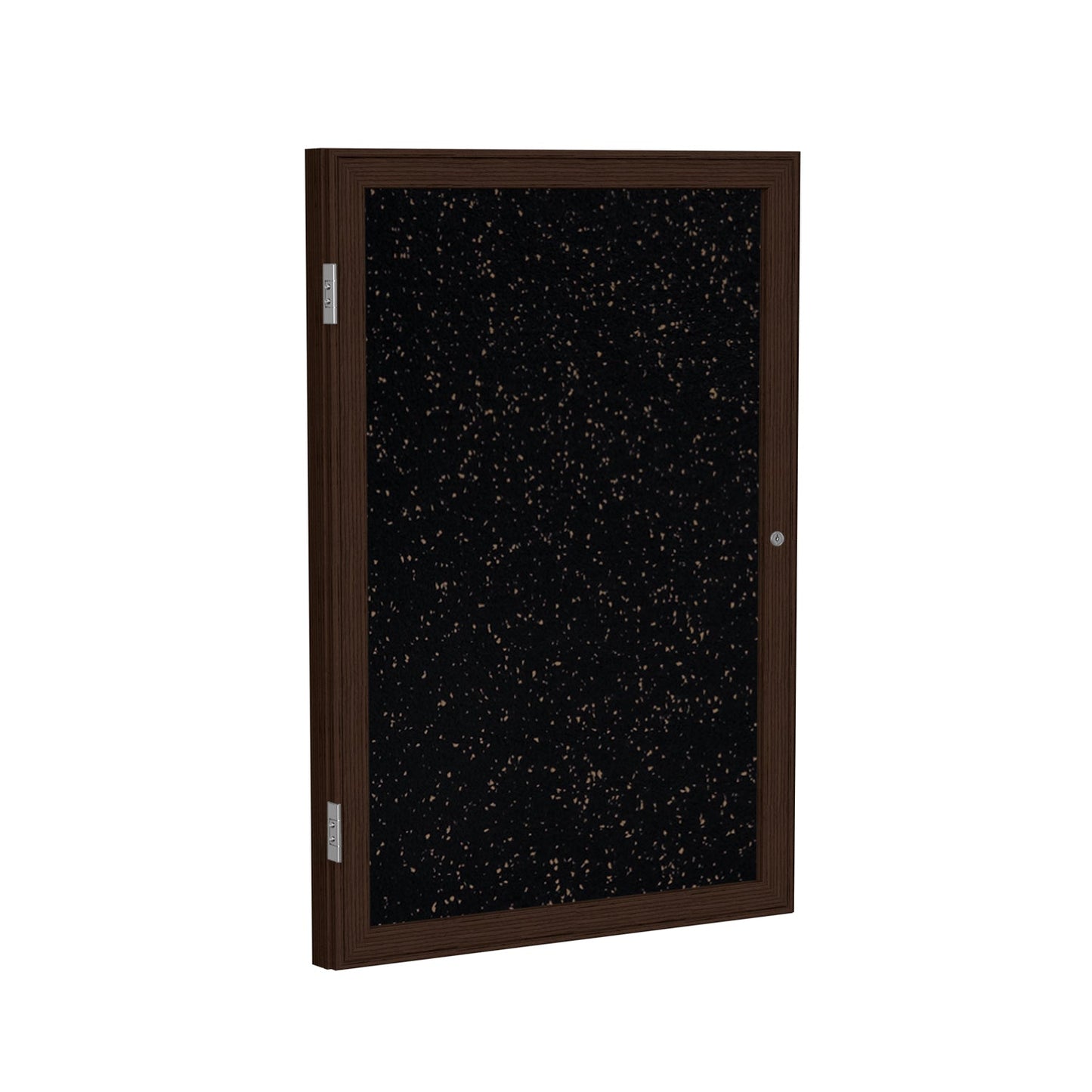 Ghent 1 Door Enclosed Recycled Rubber Bulletin Board, Walnut Wood Frame, 3'H x 2'W (GHE - PN13624TR - XX) - SchoolOutlet