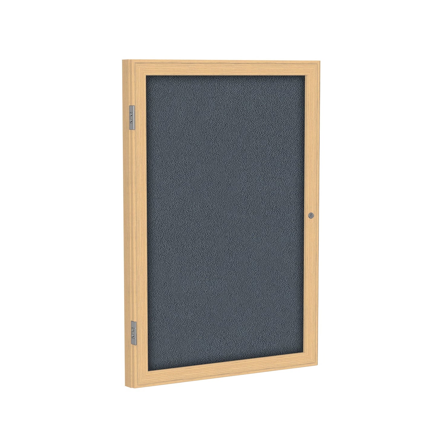 Ghent 1 Door Enclosed Fabric Bulletin Board, Oak Wood Frame, 3'H x 2'W (GHE - PW13624F - XX) - SchoolOutlet