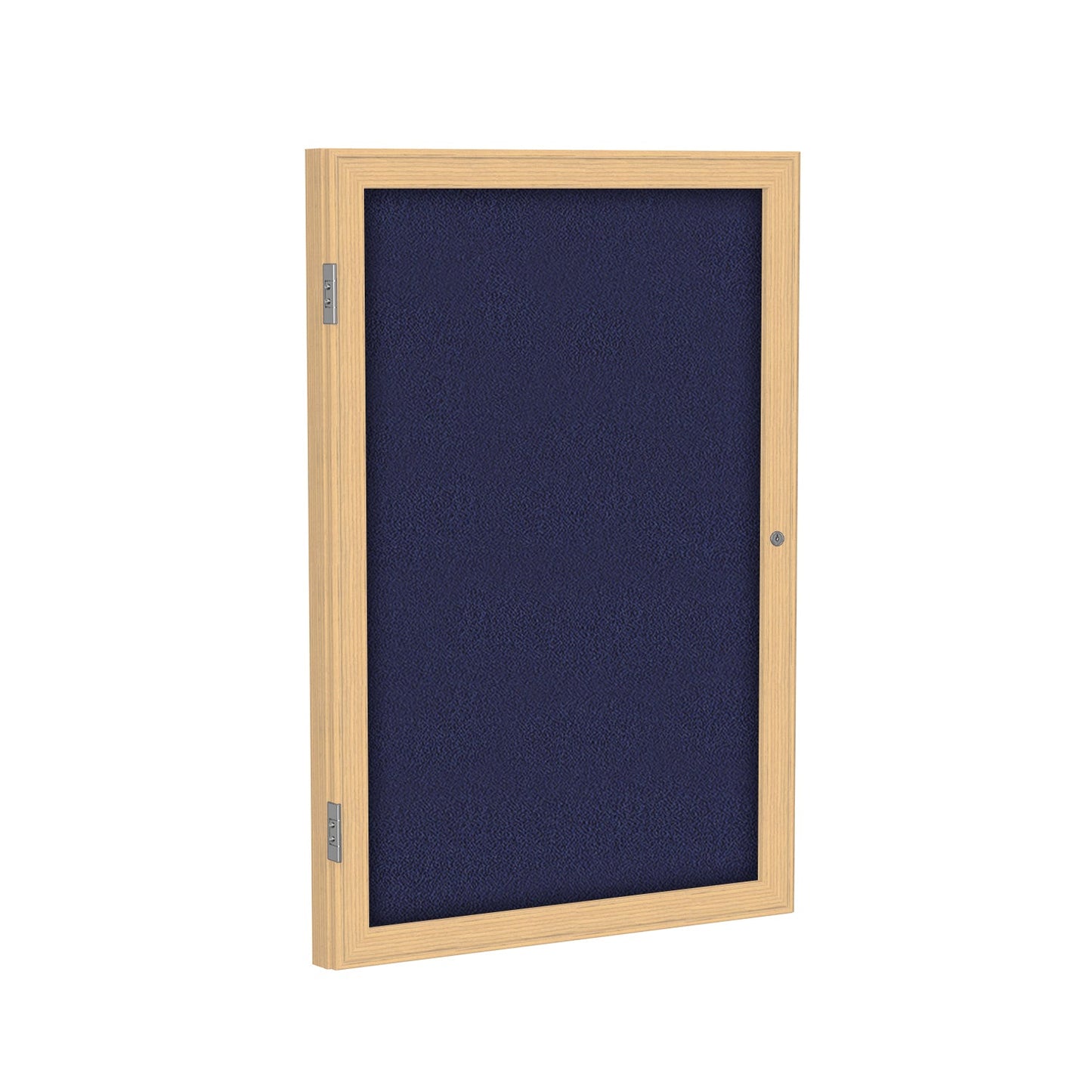 Ghent 1 Door Enclosed Fabric Bulletin Board, Oak Wood Frame, 3'H x 2'W (GHE - PW13624F - XX) - SchoolOutlet