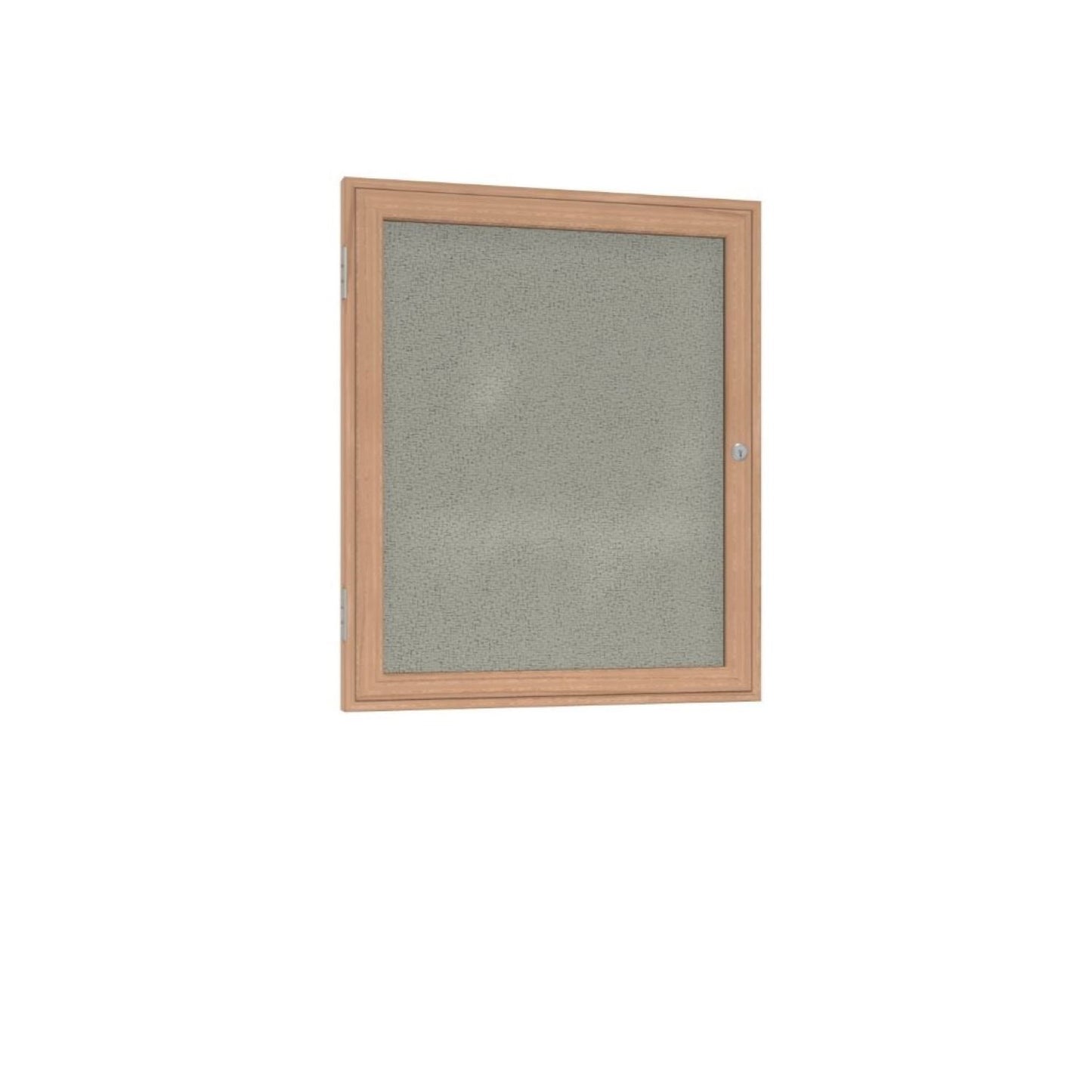 Ghent 1 Door Enclosed Fabric Bulletin Board, Oak Wood Frame, 3'H x 2'W (GHE - PW13624F - XX) - SchoolOutlet