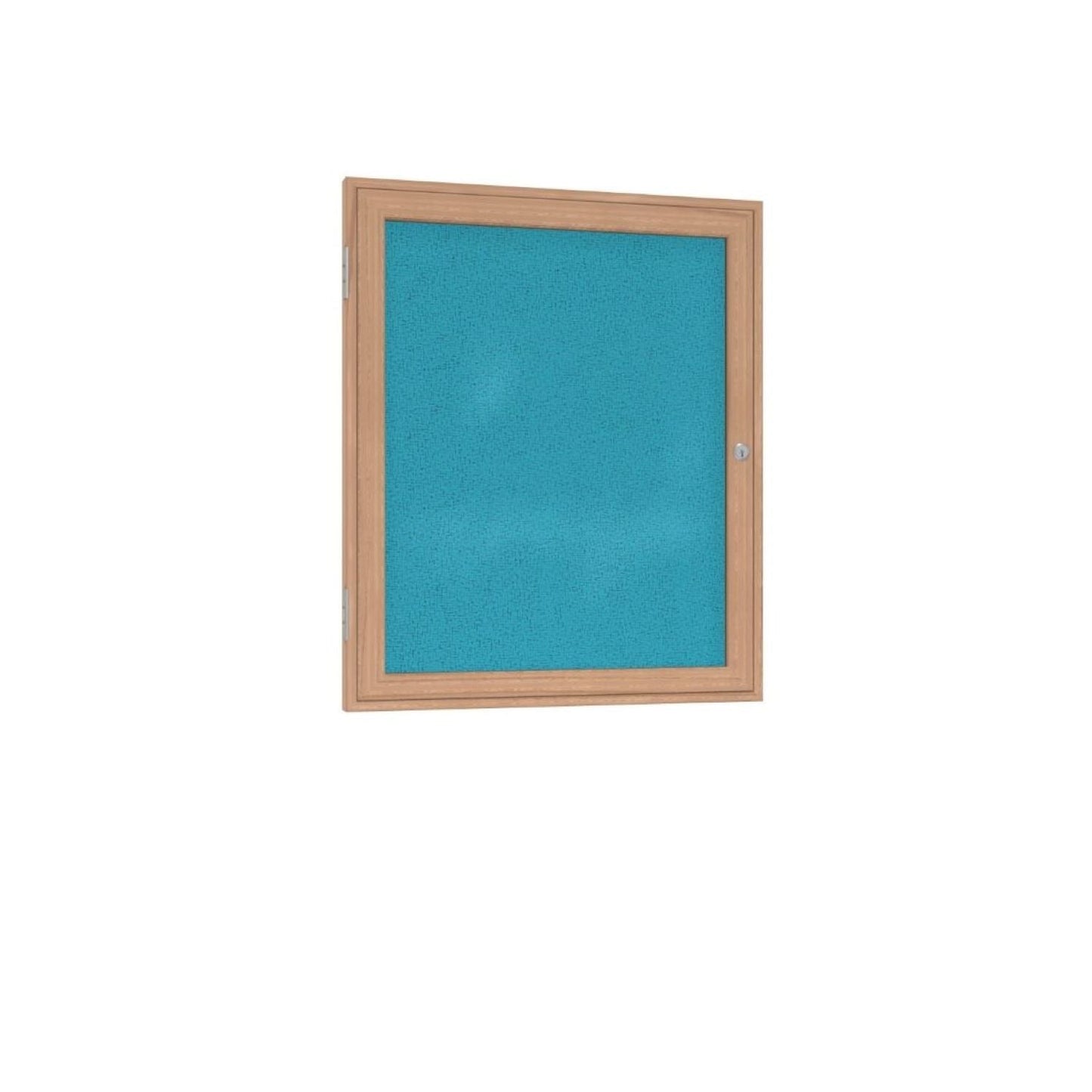 Ghent 1 Door Enclosed Fabric Bulletin Board, Oak Wood Frame, 3'H x 2'W (GHE - PW13624F - XX) - SchoolOutlet
