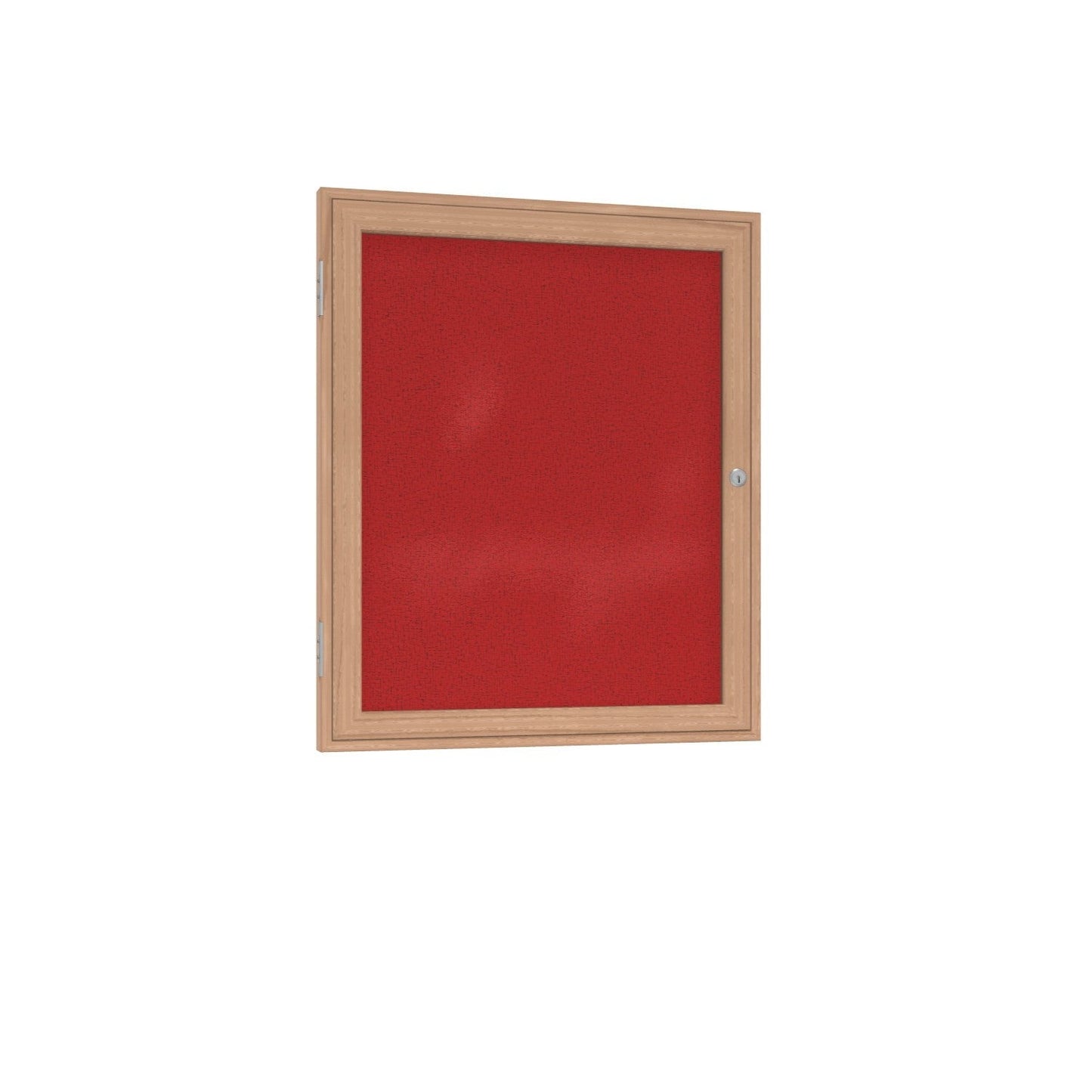 Ghent 1 Door Enclosed Fabric Bulletin Board, Oak Wood Frame, 3'H x 2'W (GHE - PW13624F - XX) - SchoolOutlet
