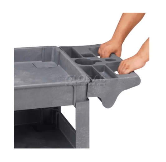 Global Industrial Utility Cart w/3 Shelves & 5" Casters, 500 lb. Capacity, 40"L x 17"W x 33"H (GLB - 242083) - SchoolOutlet