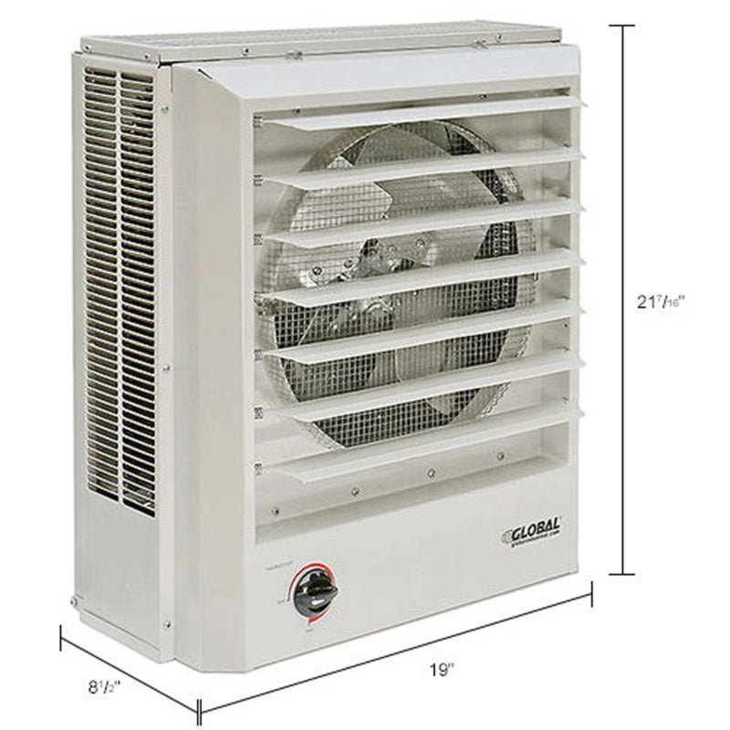 Global Industrial Unit Heater, Horizontal or Vertical Downflow, Multi - Watt 7.5 - 5.6KW, 208 - 240V (GLB - 246132) - SchoolOutlet