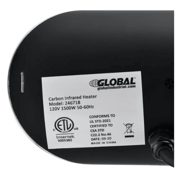 Global Industrial Infrared Patio Heater w/Remote Control, Free Standing, 1500W, 35 - 3/8"L (GLB - 246722) - SchoolOutlet