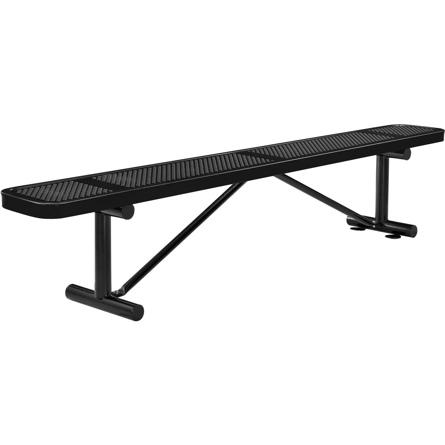 Global Industrial 8' Outdoor Steel Flat Bench Perforated Metal (GLB - 262076) - SchoolOutlet