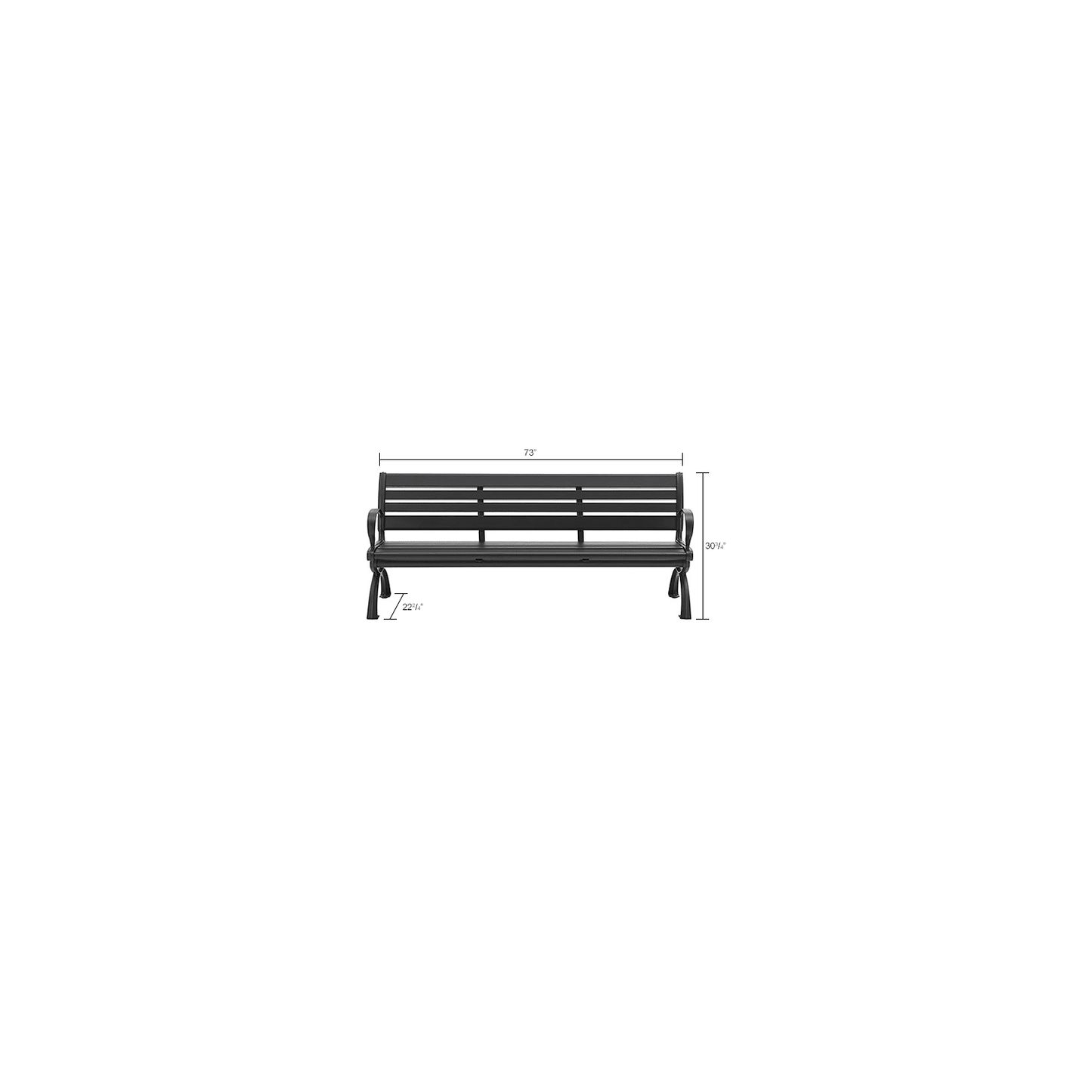 Global Industrial 6' Aluminum Park Bench w/ Backrest, Black (GLB - 436978BK) - SchoolOutlet