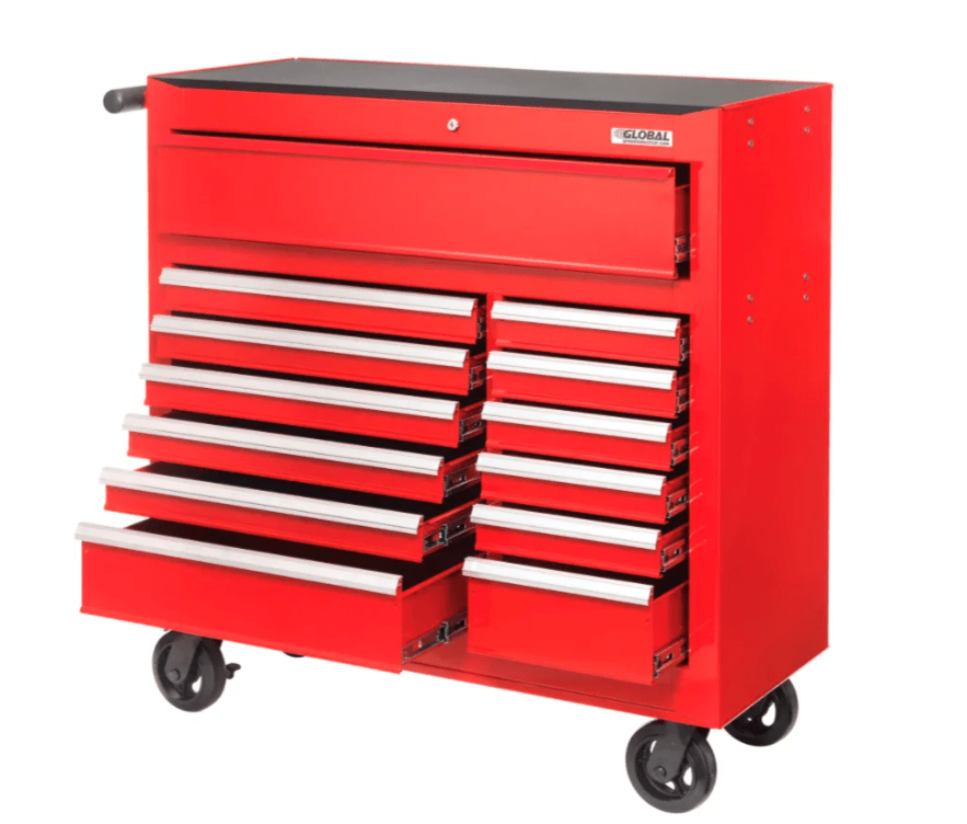 Global Industrial Roller Tool Cabinet, 13 Drawers, 42 - 3/8"W x 18"D x 38 - 5/8"H (GLB - 535653) - SchoolOutlet