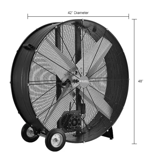 Global Industrial 42" Portable Drum Blower Fan, 17600 CFM, 1 HP, 1 Phase (GLB - 600554) - SchoolOutlet