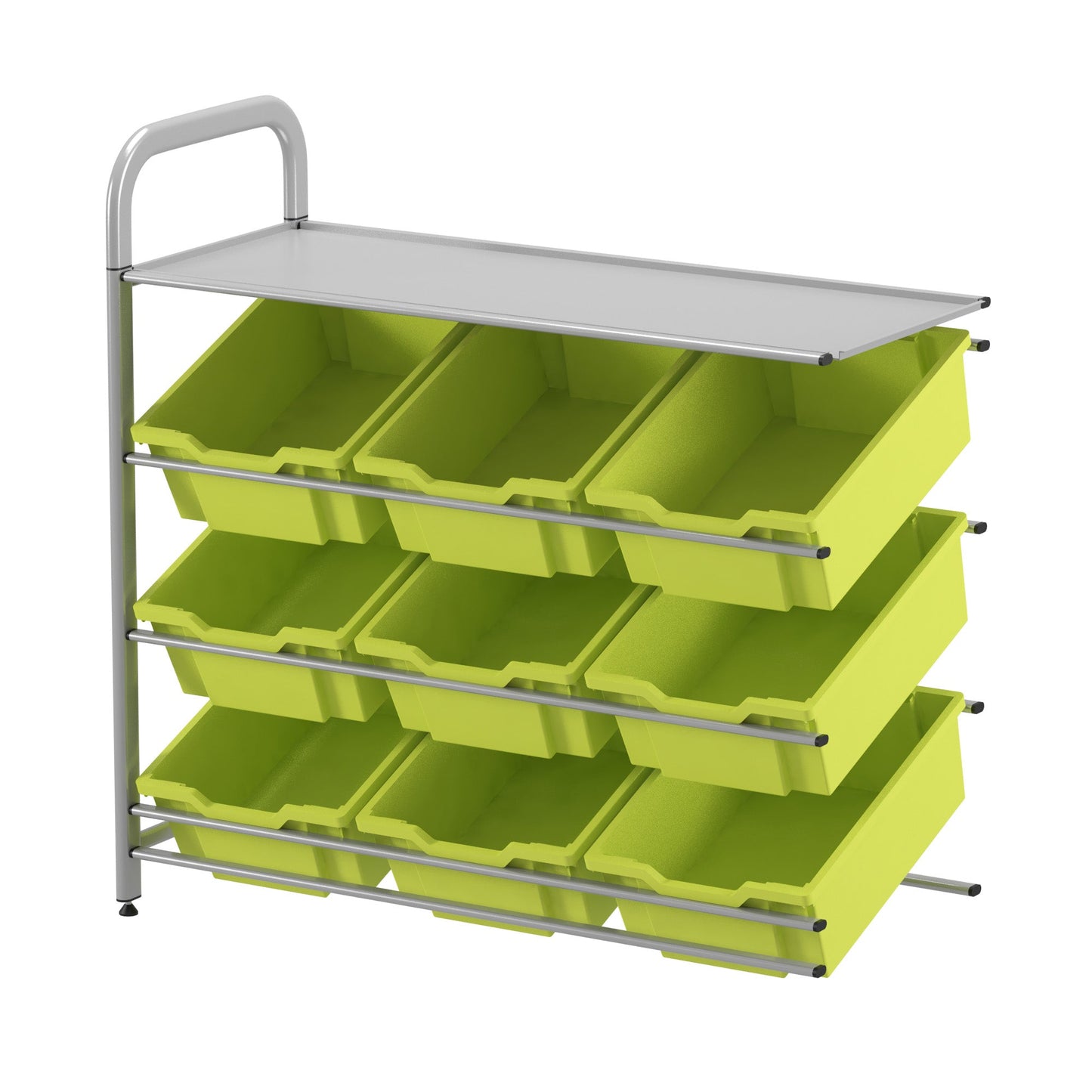 Gratnells Callero Custom Low Level 9 Deep Tilting Tray Adder Unit in Silver (GRA - CADD0144) - SchoolOutlet