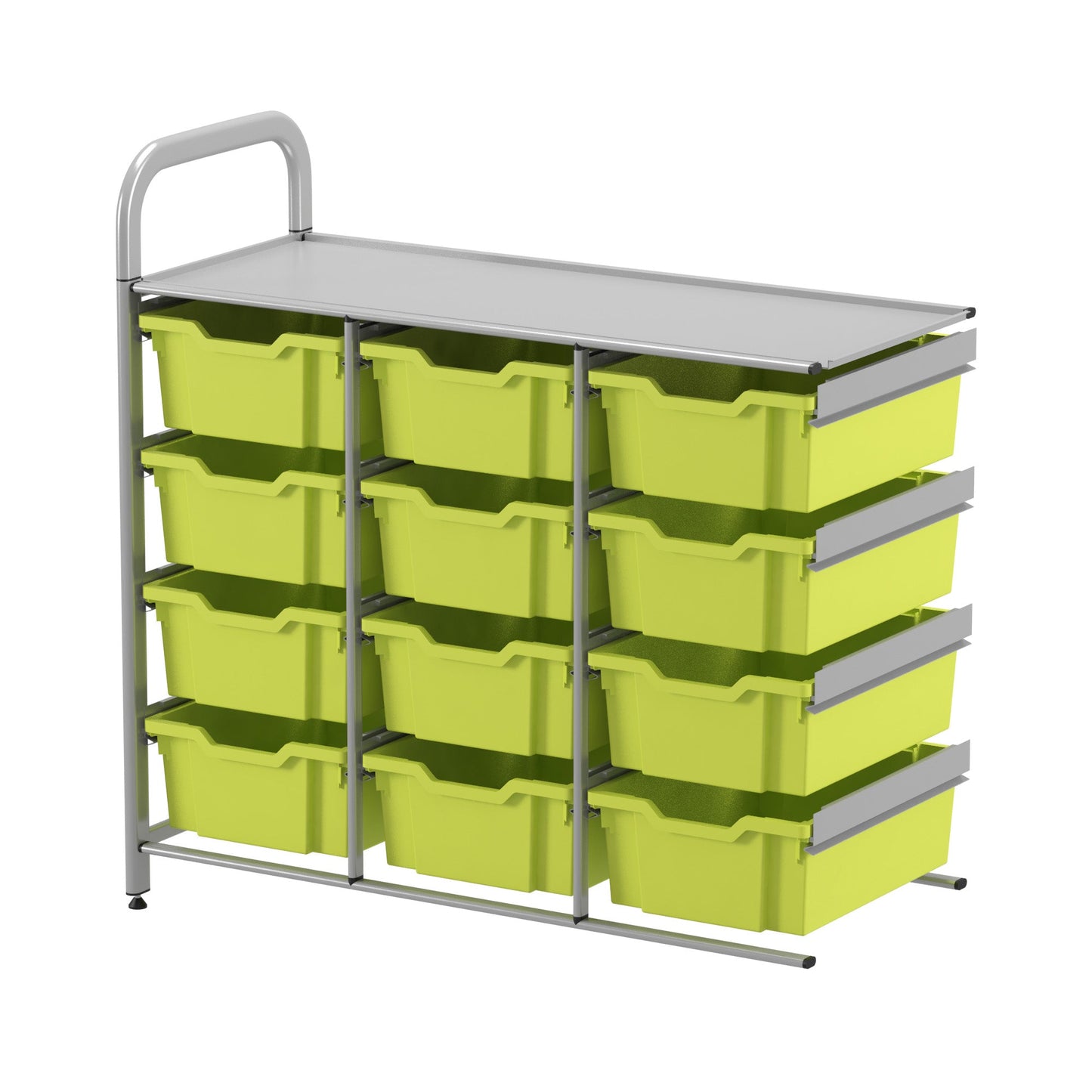 Gratnells Callero Custom Low Level 12 Deep Tray Adder Unit in Silver (GRA - CADD0744) - SchoolOutlet