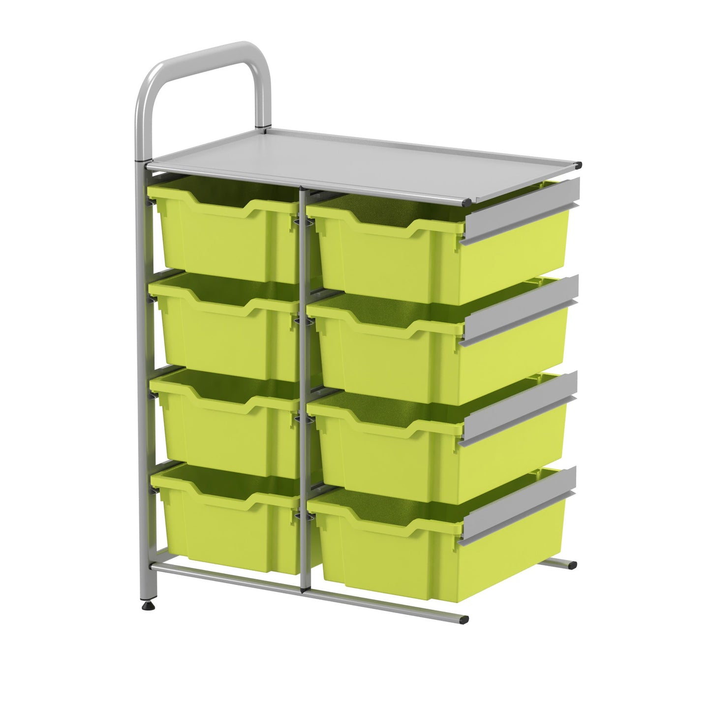 Gratnells Callero Custom Low Level 8 Deep Tray Adder Unit in Silver (GRA - CADD1344) - SchoolOutlet