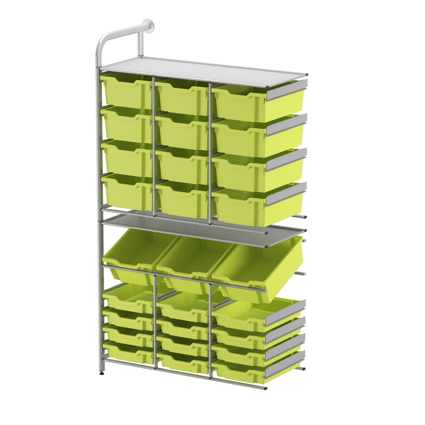 Gratnells Callero Custom Tall Maker - Store Adder Unit 12 Shallow, 3 Deep Tilting and 12 Deep Trays (GRA - CADD340744) - SchoolOutlet