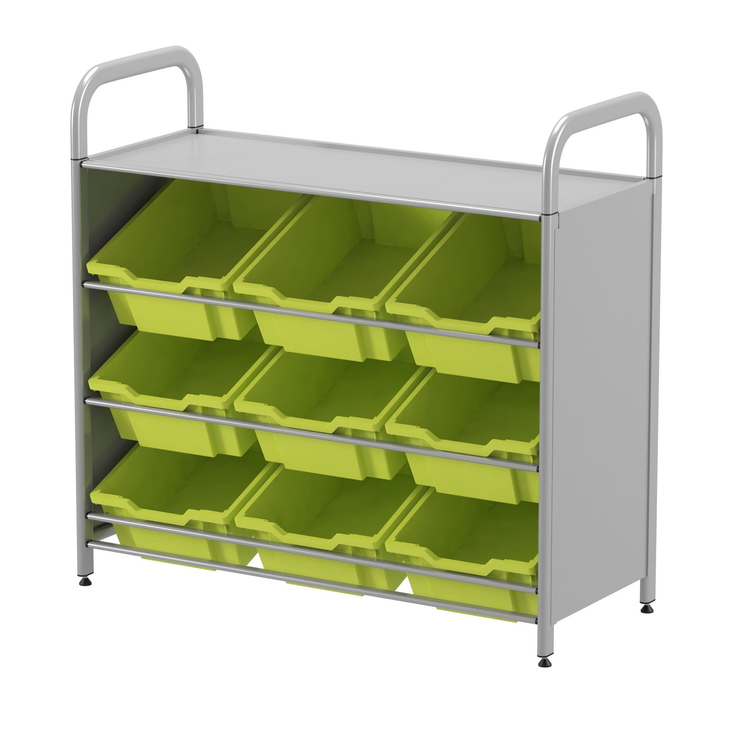 Gratnells Callero Custom Low Level 9 Deep Tilting Tray Starter Unit in Silver (GRA - CSTA0144) - SchoolOutlet
