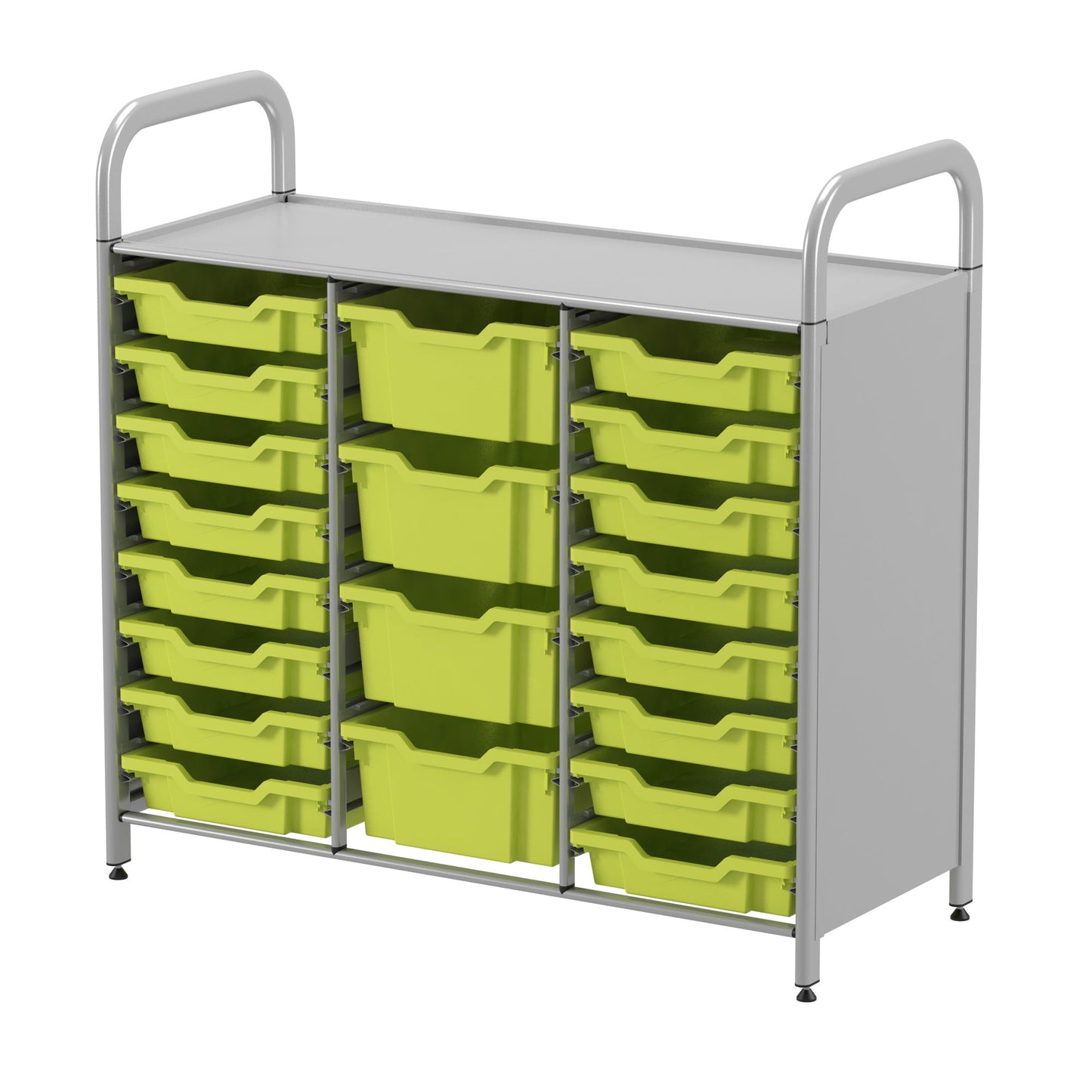 Gratnells Callero Custom Low Level 16 Shallow and 4 Deep Tray Starter Unit in Silver (GRA - CSTA2144) - SchoolOutlet