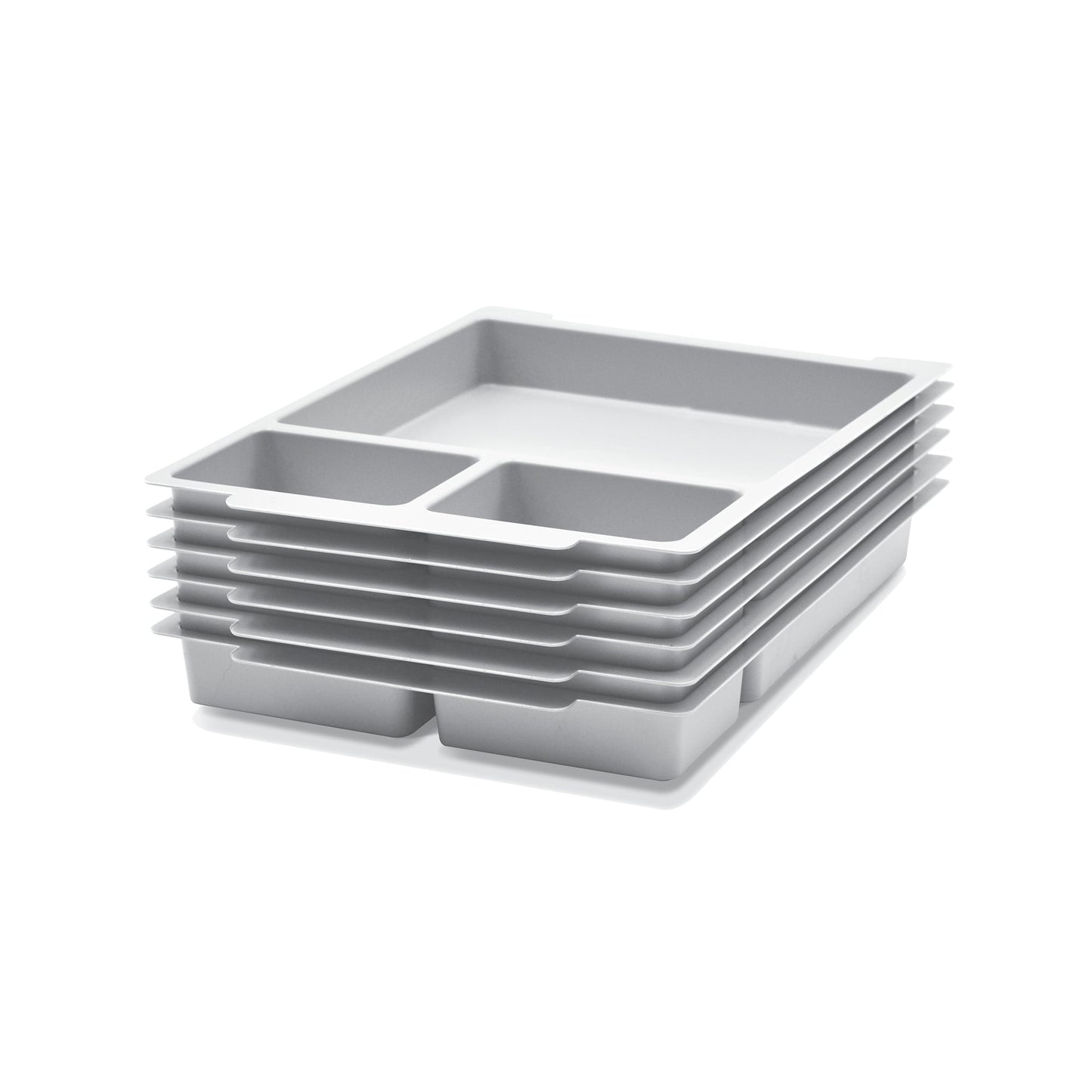 Gratnells Moulded Insert 1 Large & 2 Small Section for F1 in Dove Gray (Pack of 6) (GRA - IM02F0119P6) - SchoolOutlet