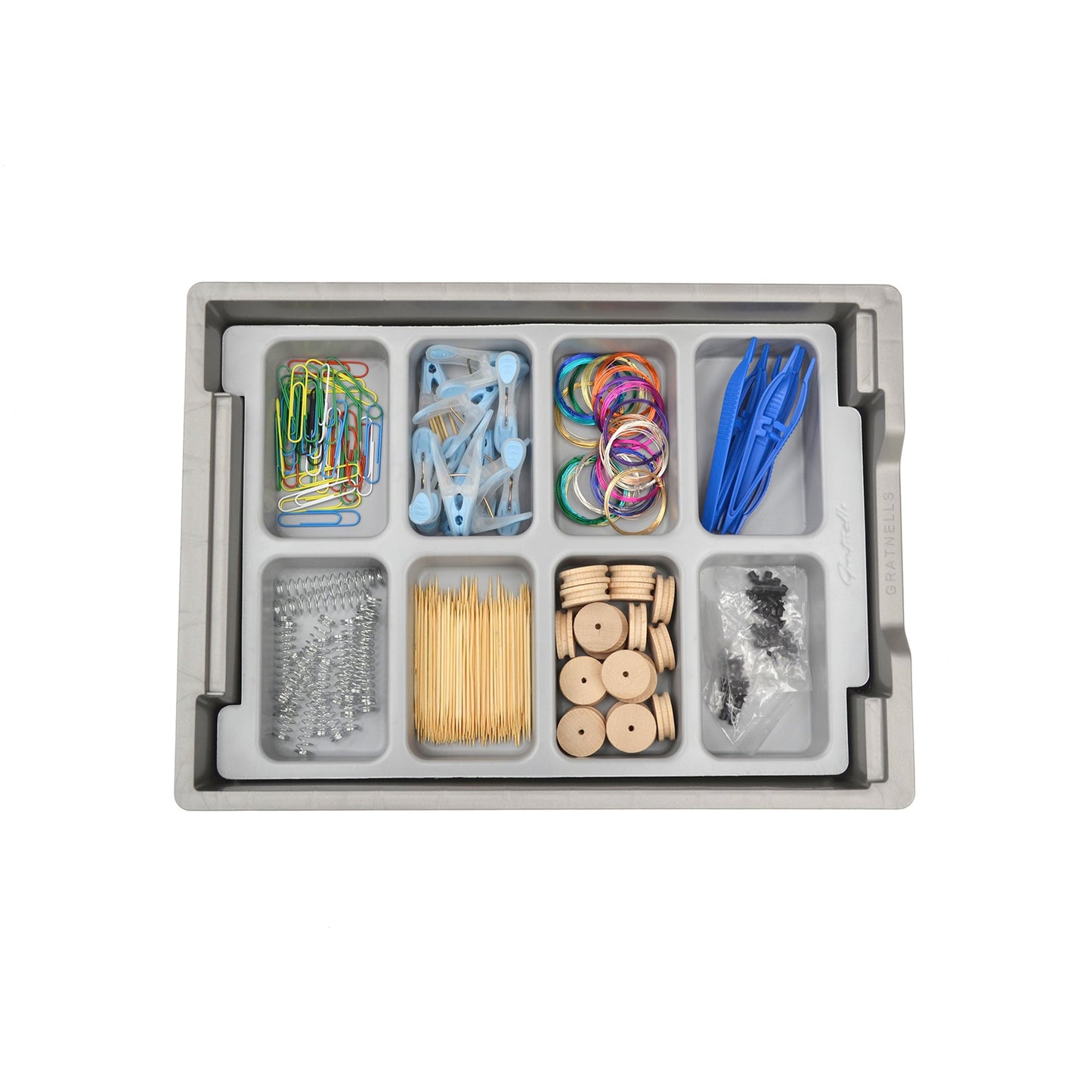 Gratnells Moulded Insert 8 Section for F1 in Dove Gray (Pack of 6) (GRA - IM08F0119P6) - SchoolOutlet