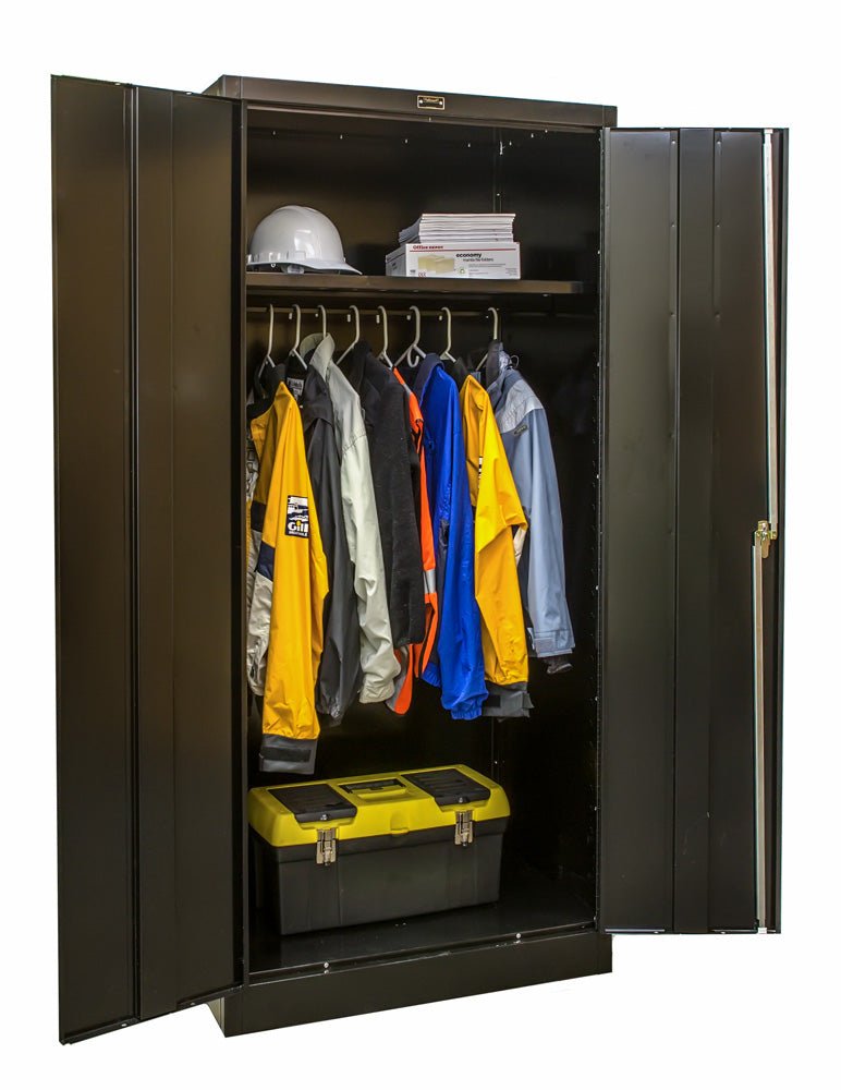 Hallowell 800 Series Commercial Steel Cabinet, Wardrobe Configuration Double Door 36"W x 18"D x 78"H (HAL - 835W18) - SchoolOutlet