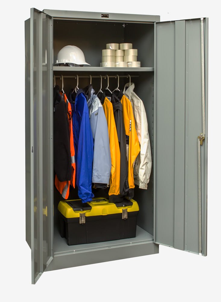 Hallowell 800 Series Commercial Steel Cabinet, Wardrobe Configuration Double Door 48"W x 24"D x 78"H (HAL - 845W24) - SchoolOutlet