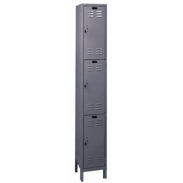 Hallowell ValueMax Metal Locker: Premium Wardrobe Triple - Tier, 1 - Wide - 12"W x 15"D x 78"H (HAL - UH1258 - 3) - SchoolOutlet