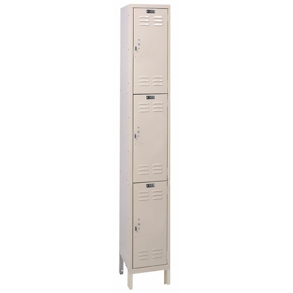 Hallowell ValueMax Metal Locker: Premium Wardrobe Triple - Tier, 1 - Wide - 12"W x 15"D x 78"H (HAL - UH1258 - 3) - SchoolOutlet