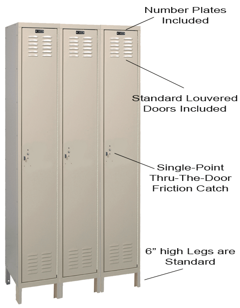 Hallowell ValueMax Metal Locker: Premium Wardrobe Single - Tier, 3 - Wide - 36"W x 15"D x 78"H (HAL - UH3258 - 1) - SchoolOutlet