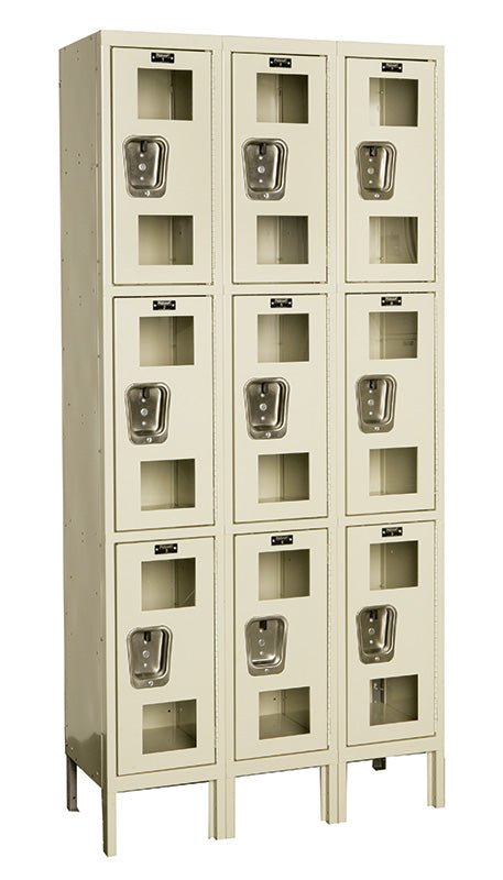 Hallowell Safety View Triple - Tier 3 - Wide Lockers 36"W x 12"D x 78"H (HAL - USV3228 - 3PT) - SchoolOutlet